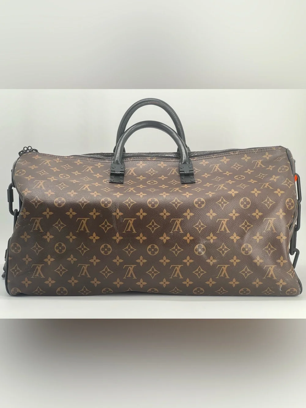 Louis Vuitton Keepall Bandouliere 50 Monogram Brown Leather Duffel Bag